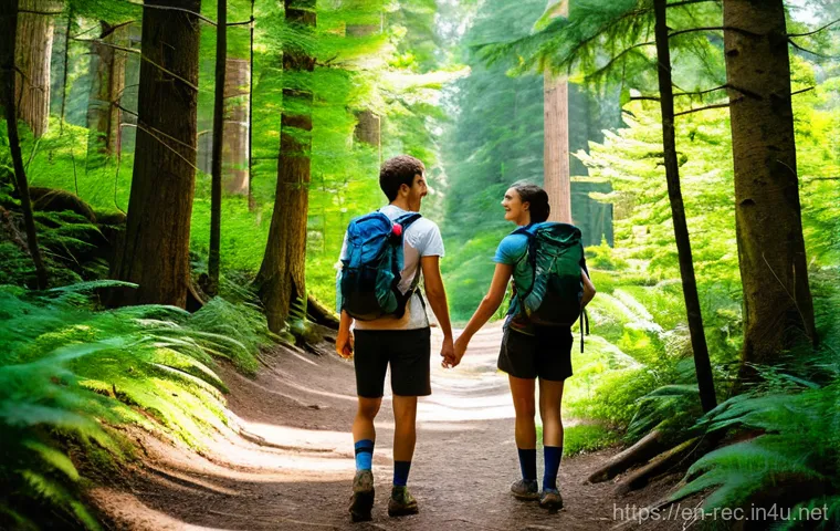 레크리에이션 활동 안전 관리 - **"Weather Wise: Adapting to Mountain Conditions"**
    A vibrant, dynamic image featuring two hiker...