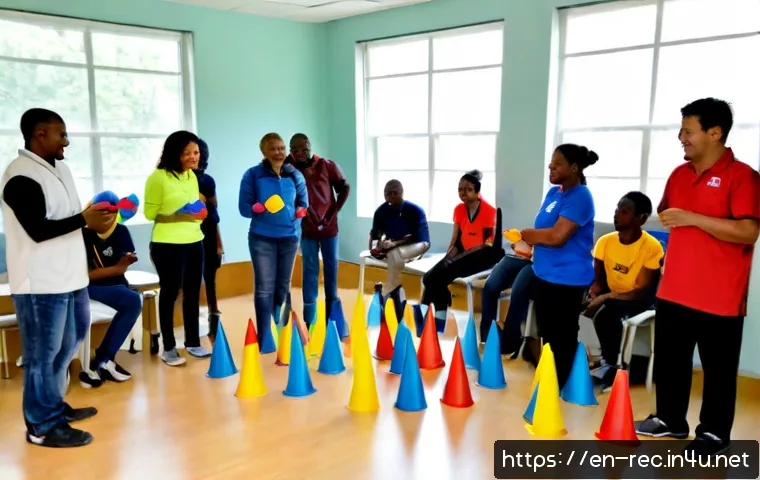 레크리에이션 지도자 추천 교육기관 - Photorealistic adult recreation leadership training workshop at a welcoming community education cent...